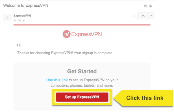 Welcome Email ExpressVPN